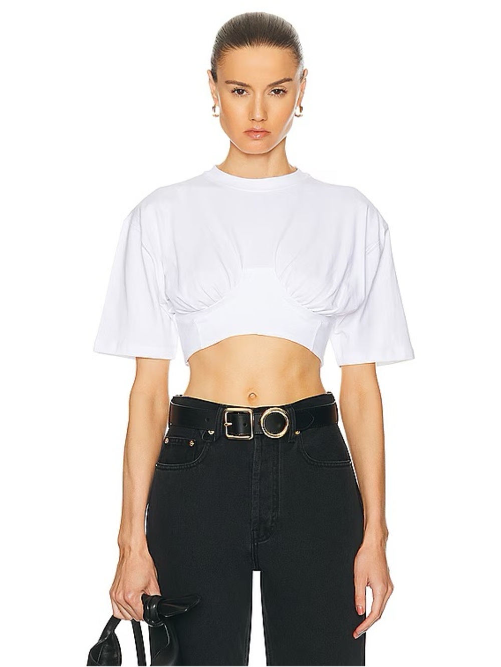 Jacquemus Le T-Shirt Caraco White Corset Cropped T-Shirt Size S